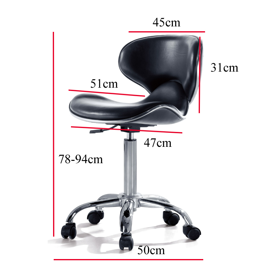 Salon Stool,Ergonomic Rolling Saddle Stool with Back, Saddle Chair with  Wheels Height Adjustable for Beauty Salon Tattoo Shop Medical Clinic Lab  Office - Walmart.com